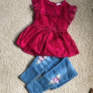 Nicole Miller size 6 jeans and top set